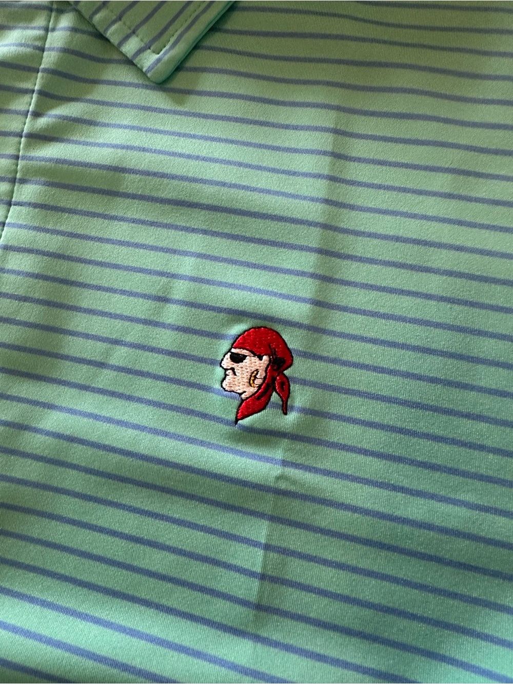 Vineyard Vines Gasparilla golf Club Performance Polo Men XL Green Blue Striped - Picture 8 of 8